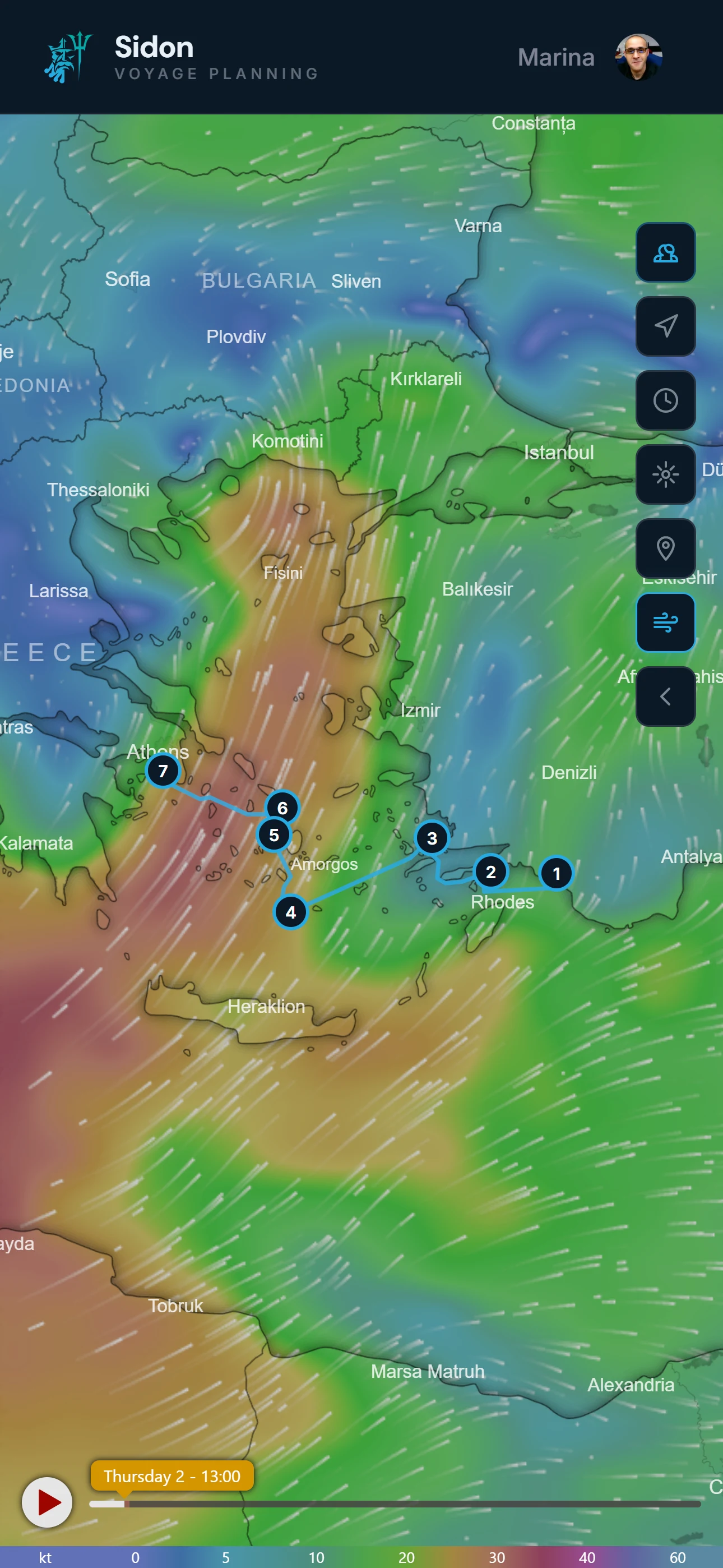 Sidon app — live Windy weather overlay